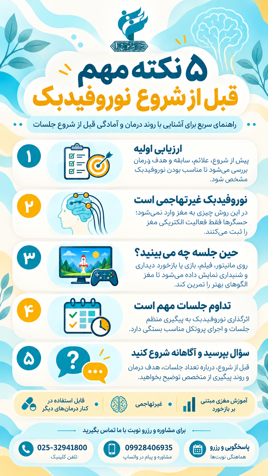 نکات مهم قبل از نوروفیدبک